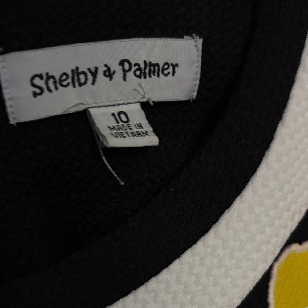 Shelby & Palmer Yellow and Black Floral Midi Dress - Picture 3 of 3